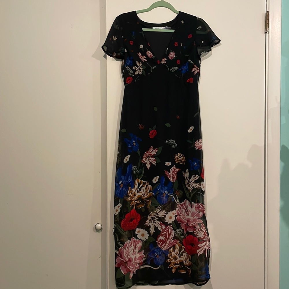 UO// Kimchi Blue Black Floral Maxi Dress